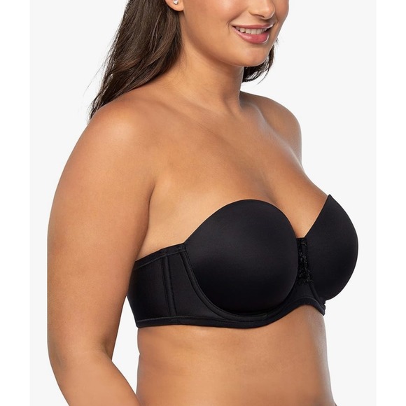 Vanity Fair‎ Beauty Back Strapless Contour Bra 36DDD Midnight Black Style 74380 - Picture 3 of 7